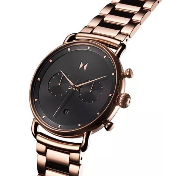 MVMT Mens Stainless Steel Taupe Tone Bracelet Watch 47mm Chronograph Style Sleek - Picture 6 of 16